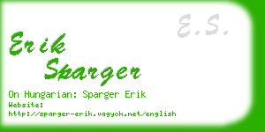 erik sparger business card